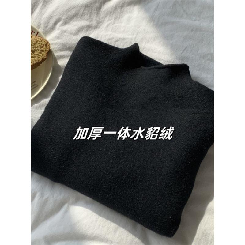 Утолщенный трикотажный топ с полувысоким воротником, мягкий и восковой, женский осенне-зимний, приятный к коже, флисовый базовый свитер, простой свитер с темпераментом