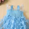 Комбинезон для новорожденных девочек, платье, 6 месяцев, 12 месяцев, 18 месяцев, 24 месяца, плиссированное платье трапециевидной формы из тюля и пэчворка без рукавов для вечеринки, От 0 до 24 месяцев