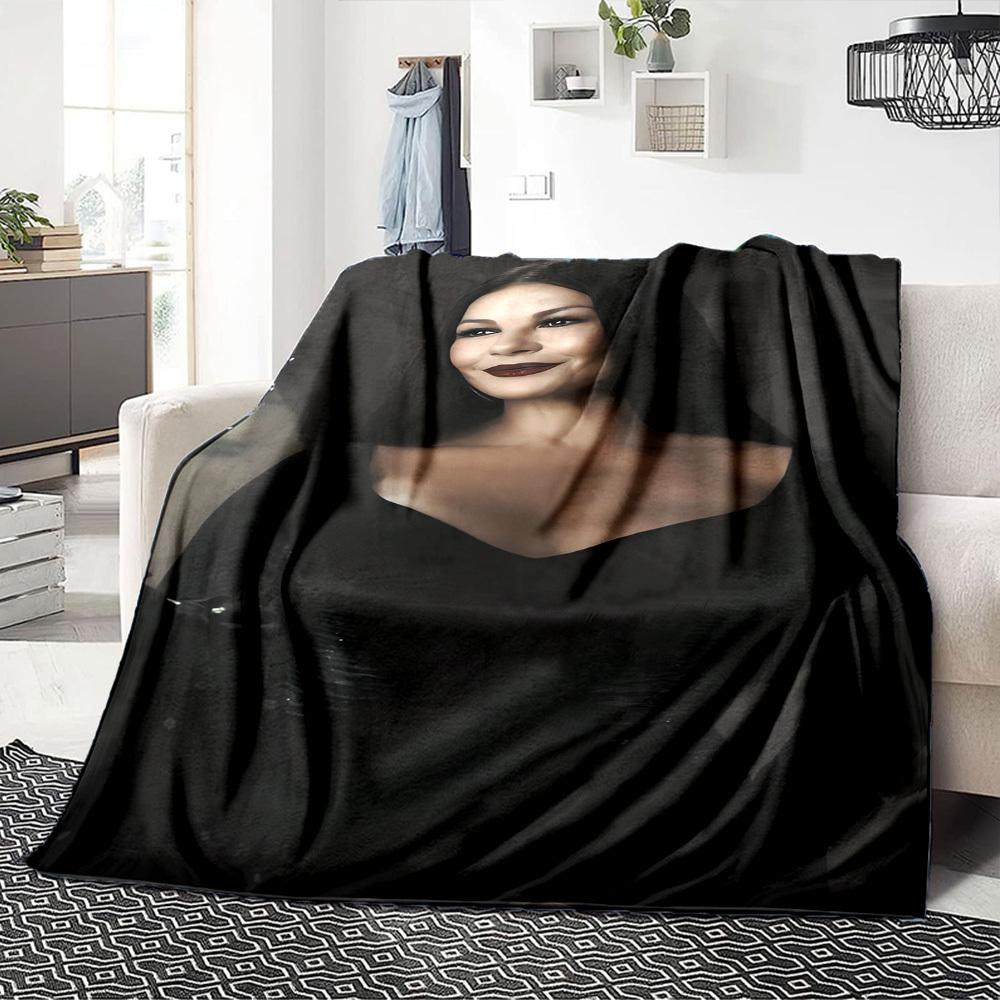 1pc Flannel Blanket, Elegant,Mysterious,Wednesday Pattern Printed Blanket, Sofa Bed Sofa Car Office Camping Travel Warm And Comfortable Soft