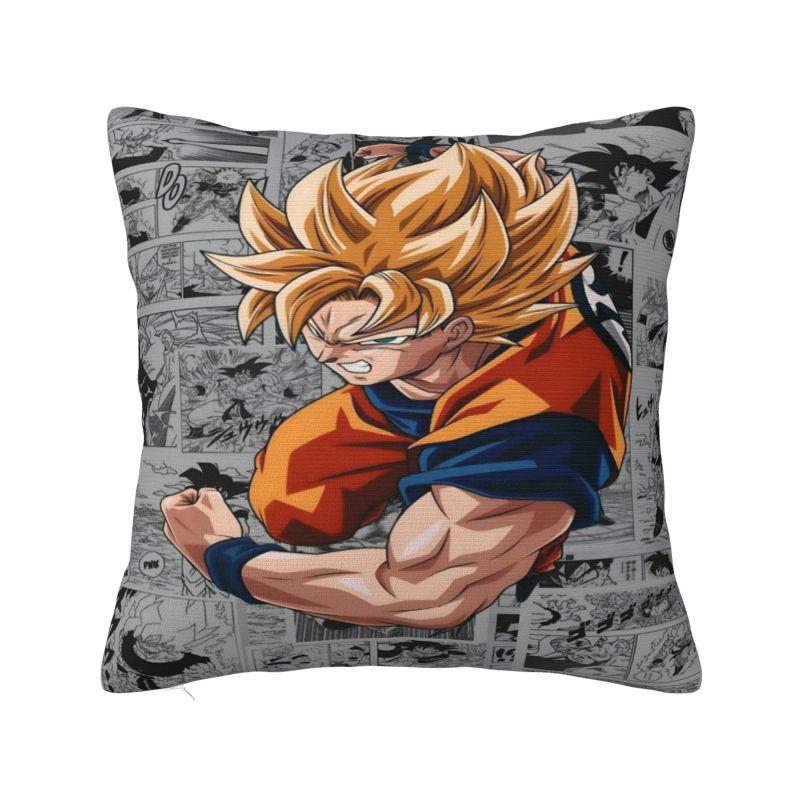 Custom Luxury Dragons Ball Goku Cushion Cover Velvet Anime Manga Pillow Case