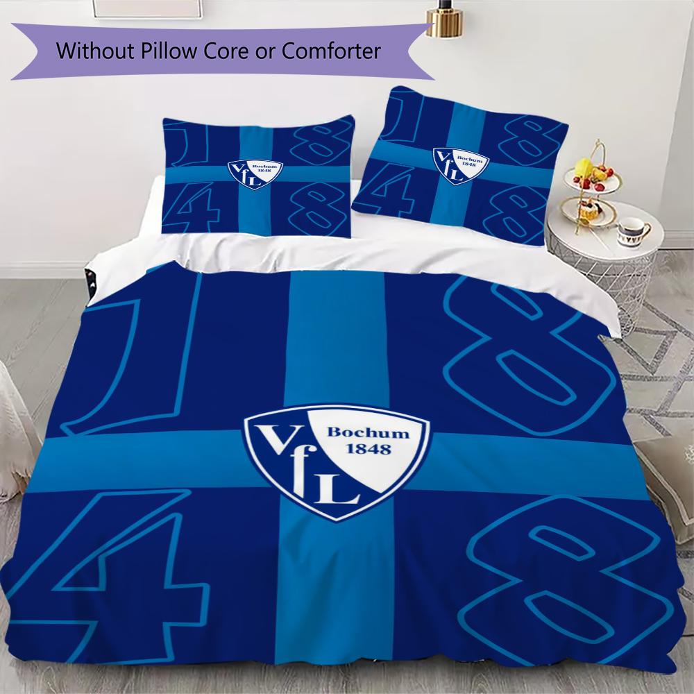 VfL Bochum 1848 Pattern Bedding uilt Set uilt Cover Pillowcase Home Decoration Birthday Gift (1 * duvet cover + 2 * pillowcase  without core)99