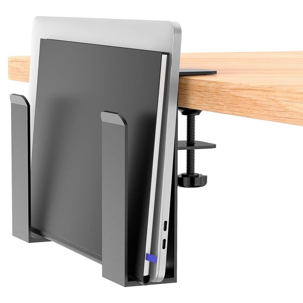 Adjustable Under Desk Laptop Mount Desk Side Storage Clamp Desk Laptop Holder Punch-Free Metal Hanging Desk Organizer
