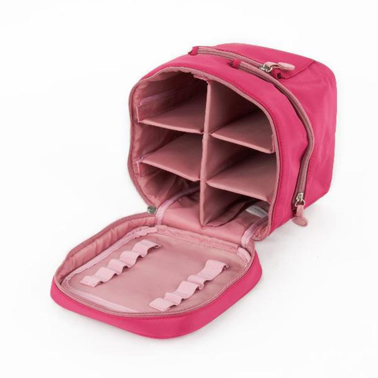 6 Compartment Travel Organizer Makeup Brush Set Case Cosmetic Vanity Bag with Inner Separated Compartment
