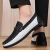 Men's Comfortable Breathable Hollow Out Driving Shoes Spring Summer New Cow Leather Shoes Business Style Slip-On Casual Loafers