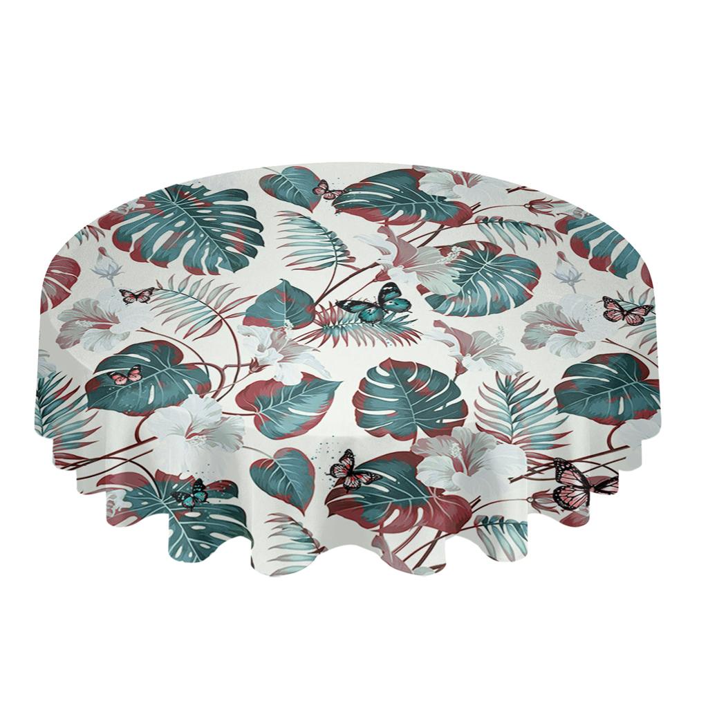 Скатерть с изображением черепахи, растения, цветка, бабочки, круглая, праздничная, обеденная, водонепроницаемая, для украшения стола на свадьбу