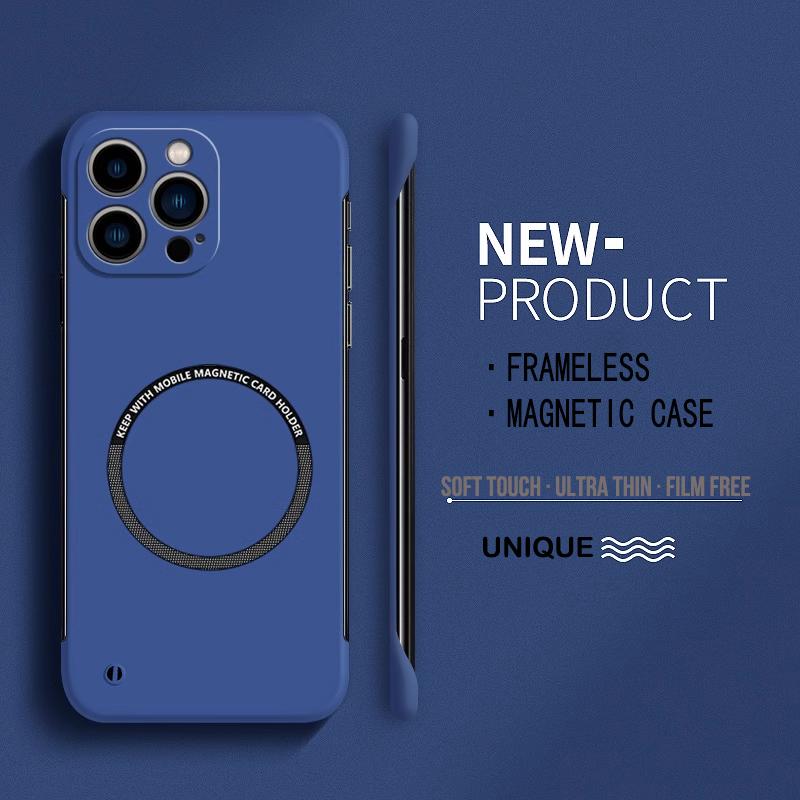 Новый жесткий поликарбонатный безрамочный магнитный чехол для iPhone 16 15 14 Pro Max 13 12 Pro Mini 16 15 14 Plus Magsafe Matte Thin Cover