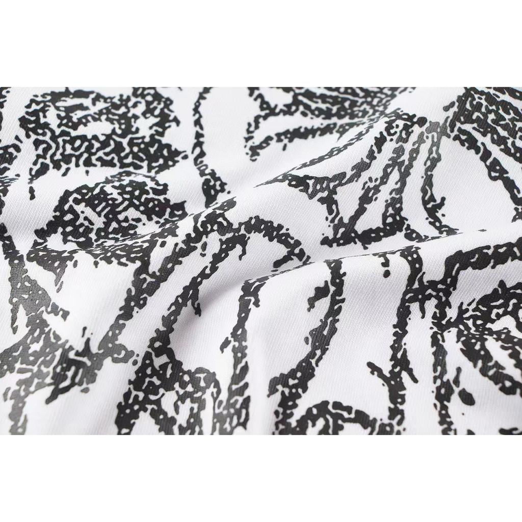 W344 CHROME HEARTS 2025 Летняя новая высококачественная хлопковая свободная футболка с круглым вырезом большого размера для мужчин и женщин, парная футболка