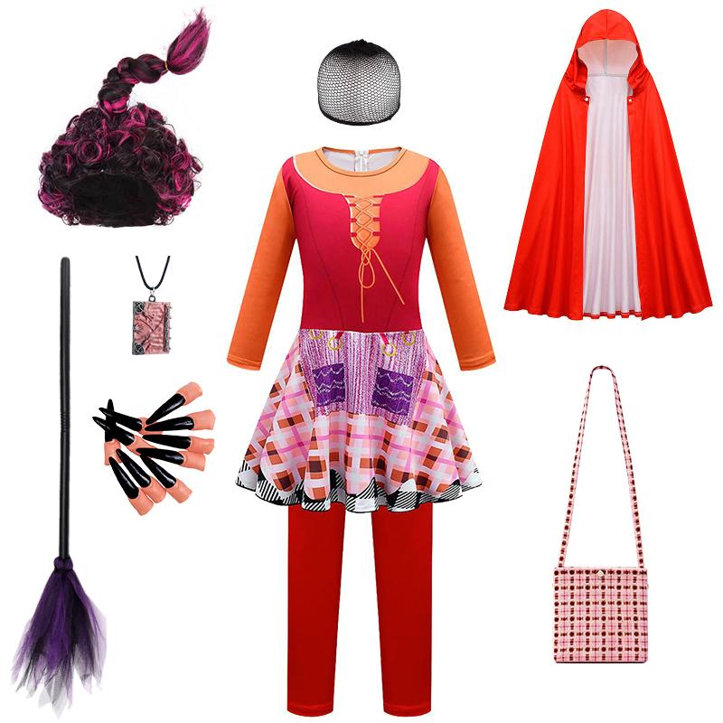 Sanderson Sisters Witch Costume for Girls Halloween Cosplay Hocus Pocus Masquerade Children Clothing Carnival Party Kids Clothes