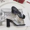 Transparent Thick Heel Cool Slippers Wearing Versatile Sandals Cool Slippers Women