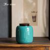 Coral Turquoise Glaze Ceramic Tea Can Sealed Pot Pu'er Tea Pot Household Convenient Tea Caddy Containers Tea Storage Pot Jar