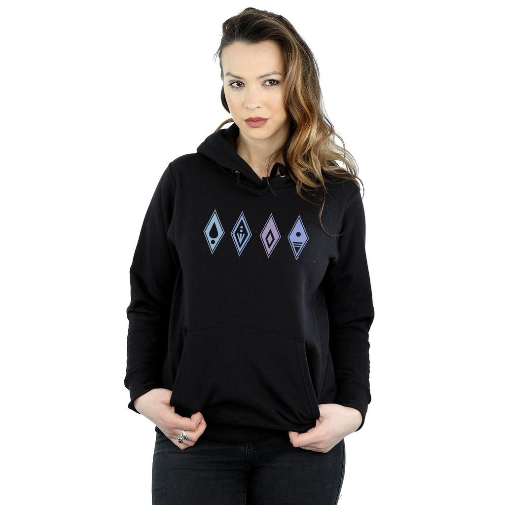 Disney Womens/Ladies Frozen 2 Elements Symbols Hoodie