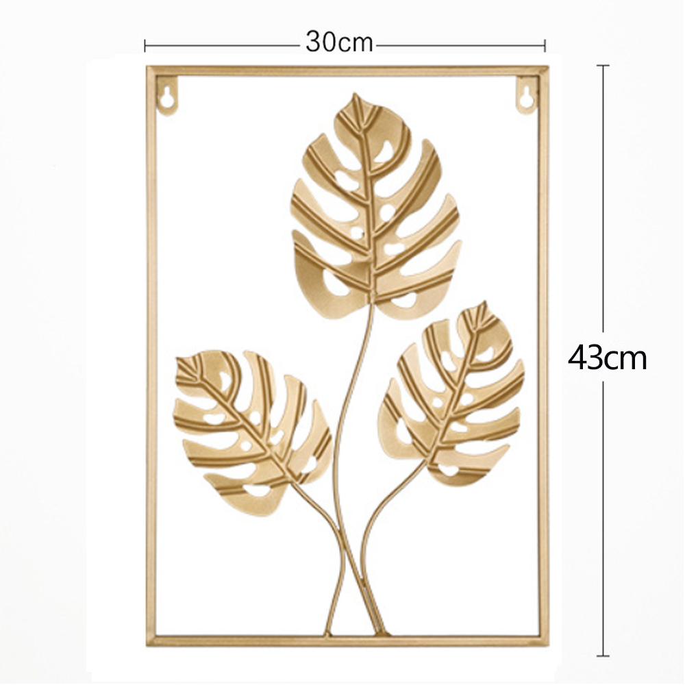 Nordic Metal Leaf Iron Wall Hanging Decor Plant Ginkgo Palm Maple Leaves Wall Pendant Mural Living Room Bedroom Home Decoration