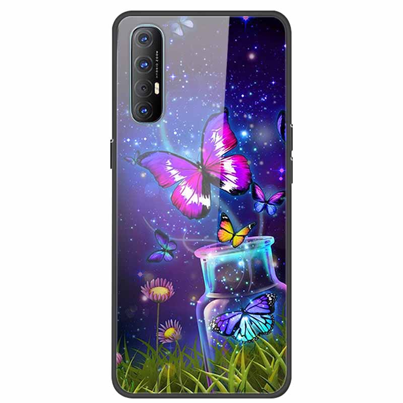 Glass Case For Oppo Reno 3 Pro 5G Case Soft Bumper Hard Tempered Glass Back Cover For Oppo Reno3 Pro 2019 Phone Case Funda Bag