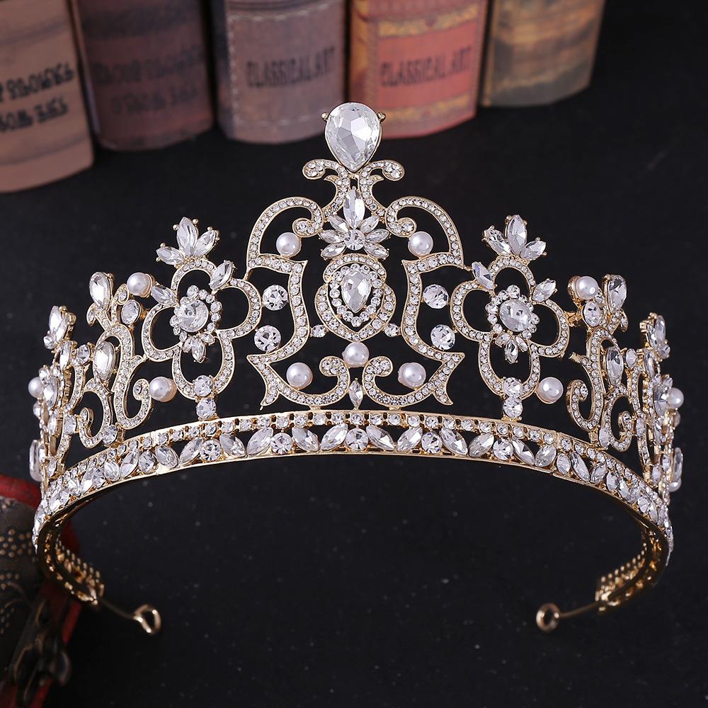 Bridal Crown Tiara Baroque Birthday Princess Hair Accessories Knot Wedding Red Headband Accessories