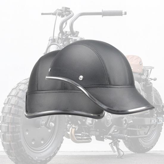 Мотоциклетный полушлем Ударопрочный Дизайн с широкими полями Высокопрочный Мягкая подкладка Ударопоглощающий Регулируемый Велосипедный Мотоциклетный Полушлем