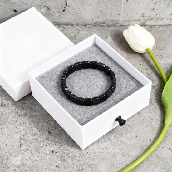 Браслет из гематита Yousheng, эластичная нить, металлический блеск, полированный браслет, тема заземленности, мужской женский браслет