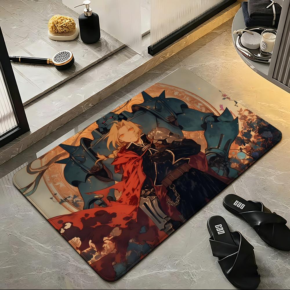Anime F-FMA:B-b Floor Mat Soft Flannel Floor Mat Suitable for Entryways, Living Rooms, Bedrooms, and Bathrooms