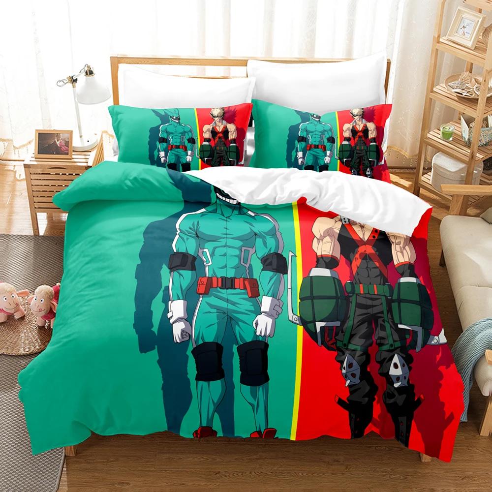 Duvet Cover Teens With Bed Linen My Hero Academia Bedding Collection  Anime Comfortable Quilt Cover Single Double Queen Twin Full Size