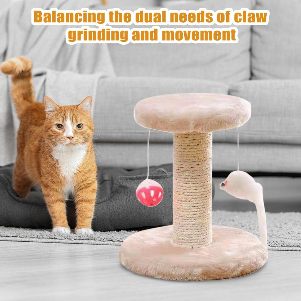 Когтеточка для кошек Сверхпрочная Когтеточка для кошек для дома Дерево для лазания с интерактивной игрушкой Аксессуары для домашних животных для кровати, дивана, тренировки