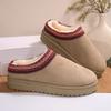 Новые женские шерстяные тапочки, теплые шерстяные низкие сапоги на платформе, тапочки, женские уличные нескользящие ботинки, обувь для женщин