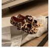 Sheepskin Version Leopard Print Shoes Round Head Cross Belt Retro Flat Mary Jane Shoes Women's Shallow Mouth Versatile Single Shoes