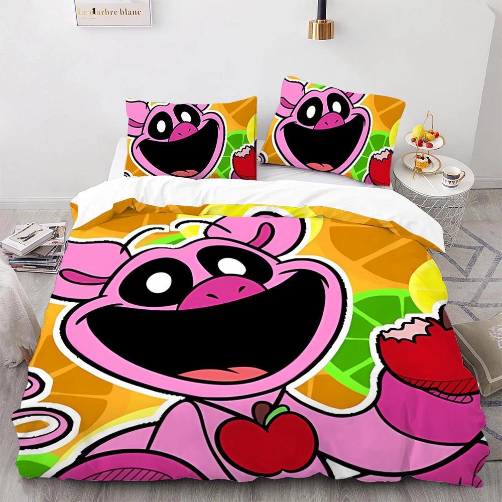 S-smiling Critters Cartoon Постельные комплекты Изысканный комплект постельного белья Пододеяльник Одеяло Комплект постельного белья Роскошный подарок на день рождения