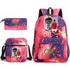 Cr7 Youth Fashion Children'S Student Schoolbag Three-Piece Set Backpack Satchel Pencil Case