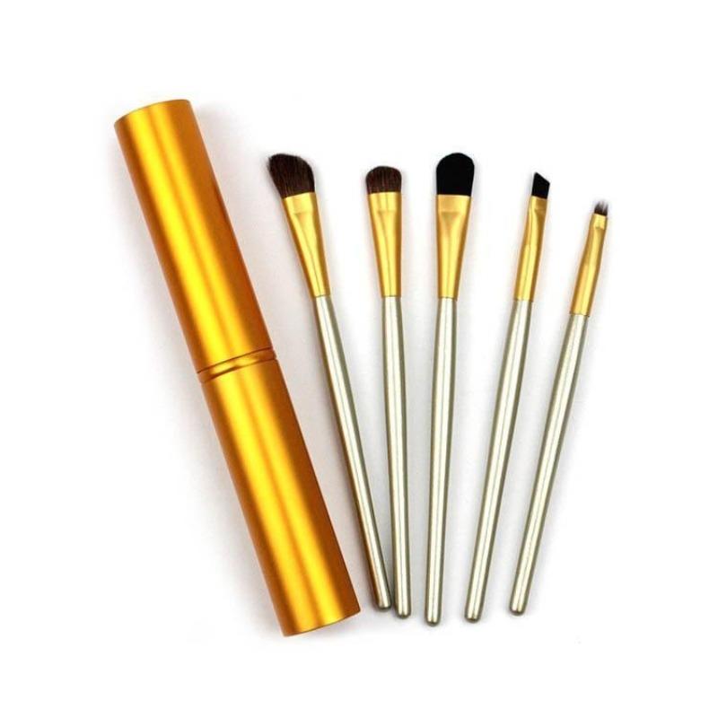 5PCS/ Set Cylinder Wooden Handle Eye Shadow Makeup Brush Small Set Brush 5 Eye Brush Makeup Pen Beauty Makeup Tools
