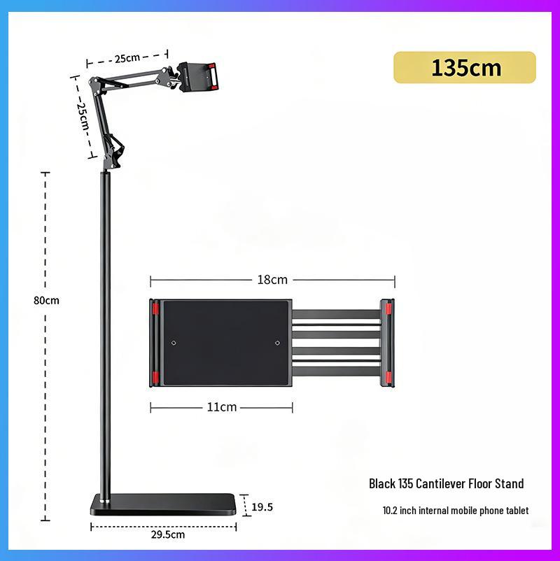 Adjustable Cantilever Mobile Holder: Portable Bedside & Floor Stand for Phones & Tablets