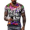 Summer New 3D Print Graffiti Men's T-shirt Hot Trend Fashion Leisure Street Art T-shirt Hip Hop Harajuku O-Neck T-shirt