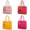 Chic And Stylish Candy Color Pu Leather Tote For Women With Floral Design