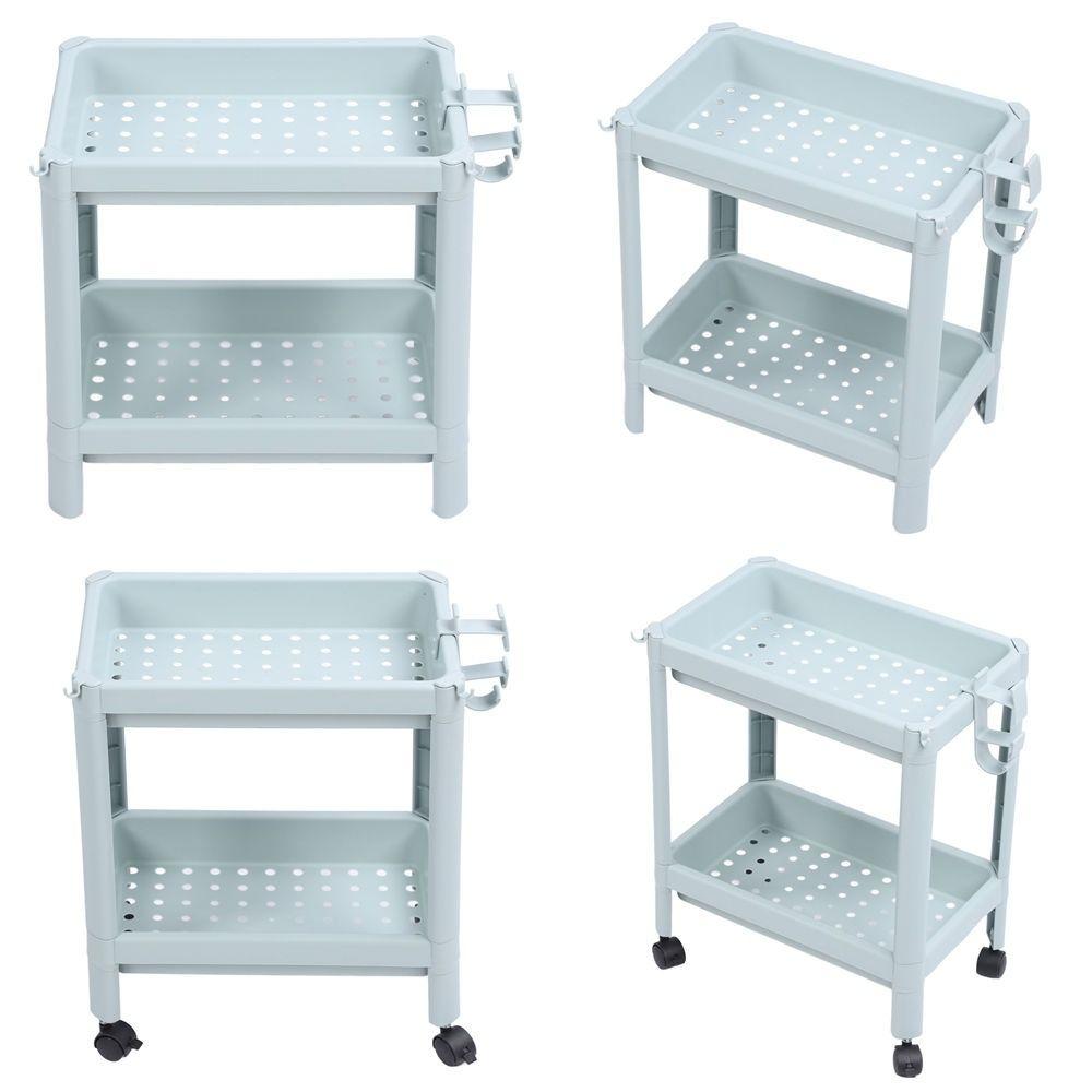 Plastic Bathroom Storage Open Shelf Unit 2 Tier Storage Rack Bathroom Kitchen Living Room Bedroom