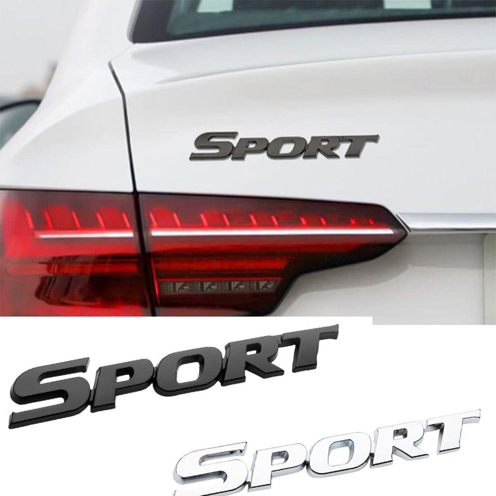 2PCS Black and Silver 3D Sport Sticker for Car Car Fender Decal Sticker for Trunk Side Fender