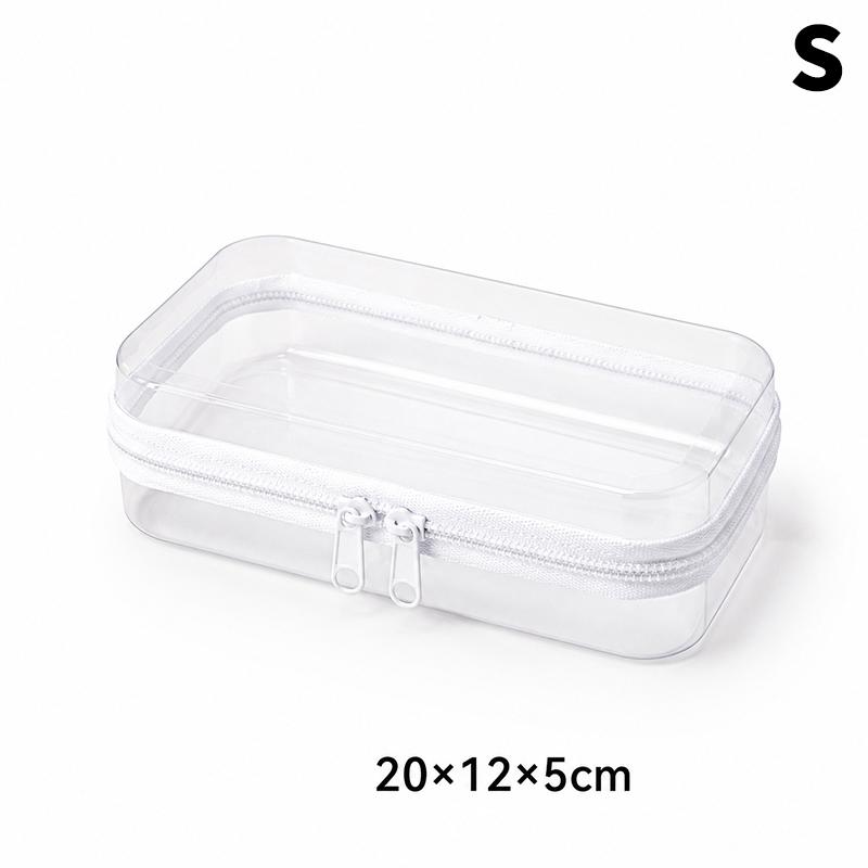 Waterproof Transparent Hard-shell Cosmetic Storage Bag Zippered Clear Pouch for Travel Outdoor Toiletries Organizer