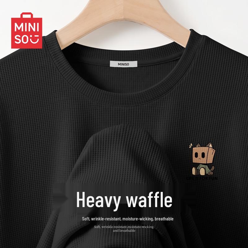 MINISO Men's Premium Waffle Knit Breathable T-Shirt