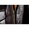 Chinese Size Brown Oil Waxed First Layer Genuine Cowhide A2 Flight Jackets Men Leather Jacket Autumn