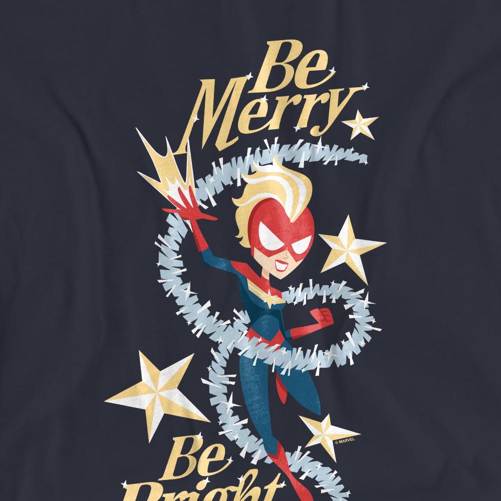 Captain Marvel Womens/Ladies Be Merry Be Bright T-Shirt
