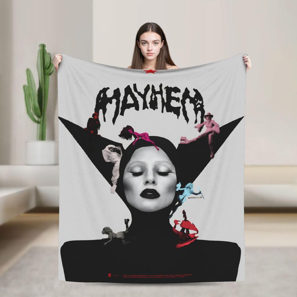 Lady Gaga Mayhem 2025 Album Blanket Super Soft Plush Bedding Throws For Couch Chair Travel Flannel Bedspread Bed Cover