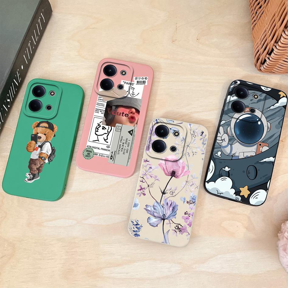 For Redmi 15C 4G 5G Phone Case Cute Astronaut Full Protection Bumper For Redmi15C Soft Liquid Silicone Shockproof Back Covers