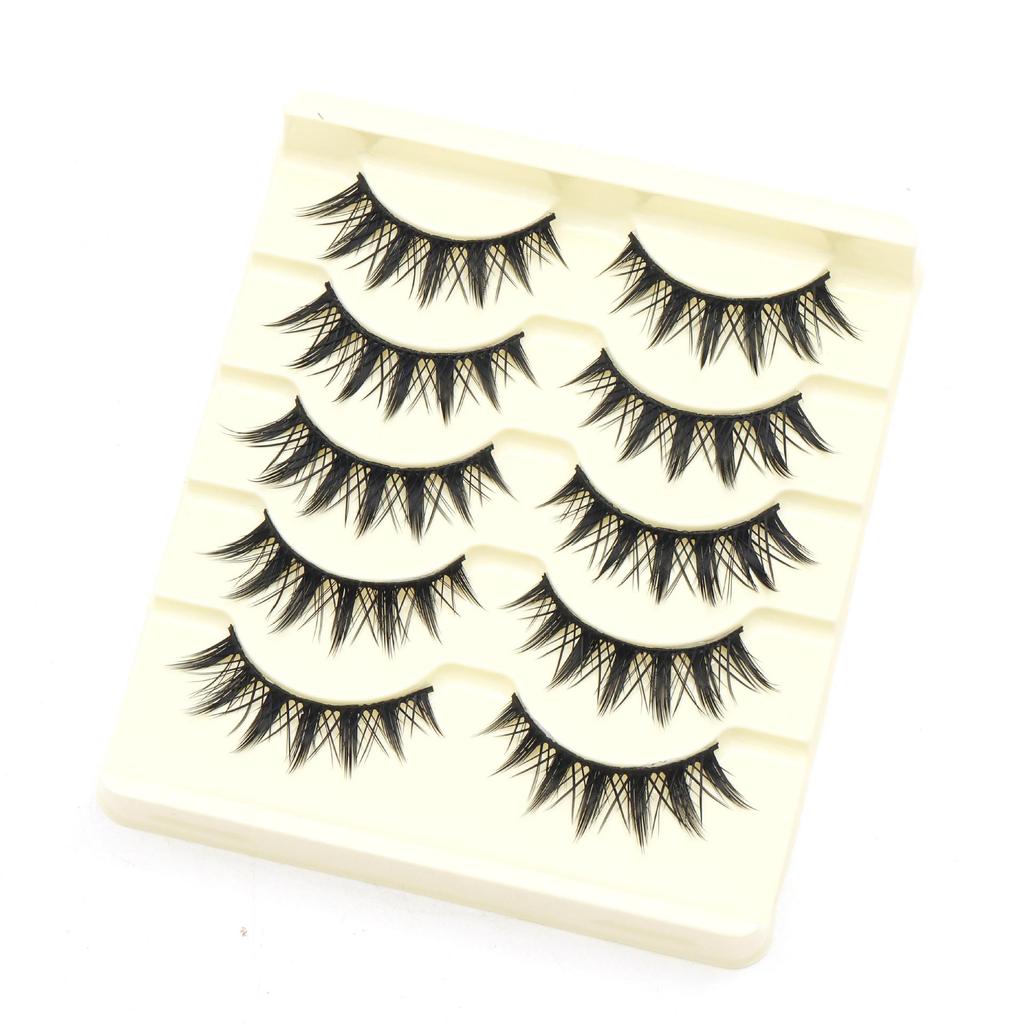 Dense Black False Eyelashes - Natural, Full Strip for Cosplay/Comic, Ideal for Beginners and Cross-Border Styles.