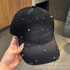Handmade Pearl Embellished Baseball Cap Women Men Sun Protection Outdoor Travel Adjustable Hat