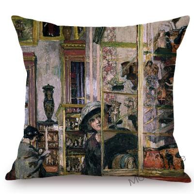 French Painter Edouard Vuillard Abstract Impressionism Home Decorative Oil Painting Sofa Throw Pillow Cases Linen Cushion Cover