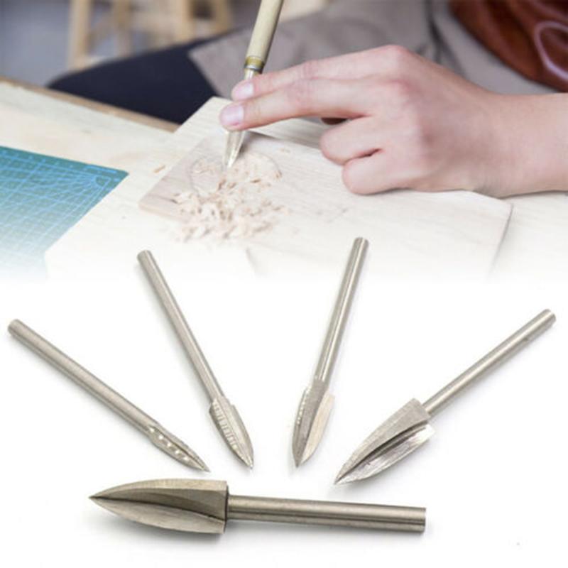 5 Pcs/set Wood Carving Tool Wood Engraving Drill Bit Kit Set for Woodworking Accessories