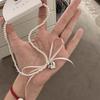 Heart Bow Choker Pearl Clavicle Chain Trend Pendant Necklace  Women