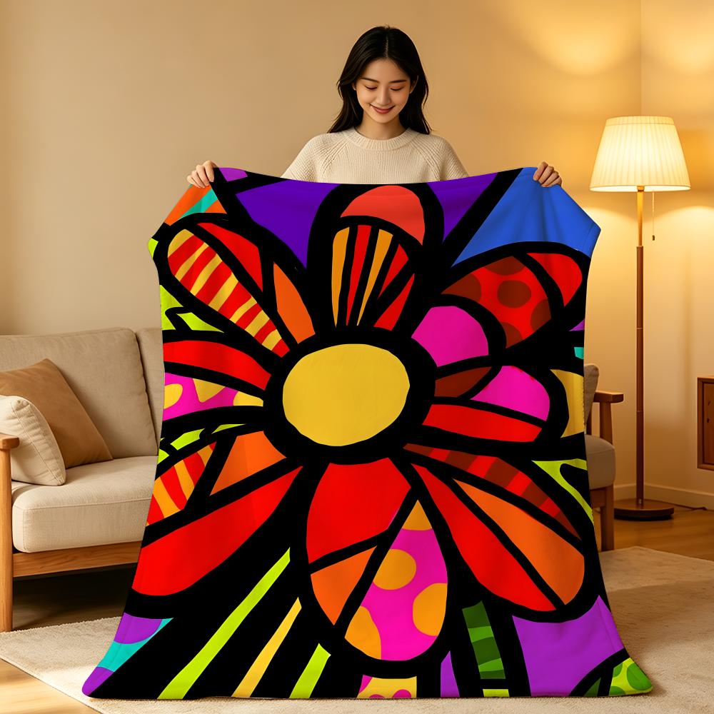 Artist R-Romero B-Britto Throw hot High-Density Short Plush Blanket Soft Skin-Friendly for Sofa Nap Air-Conditioned Room