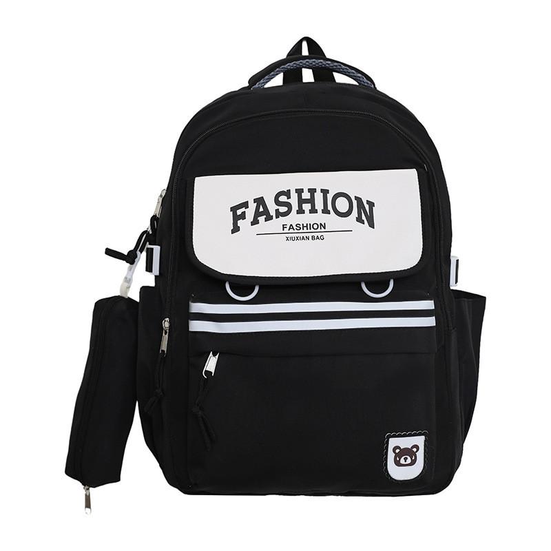 Fashion Print Letter Backpack With 16in Laptop Compartment Breathable School For