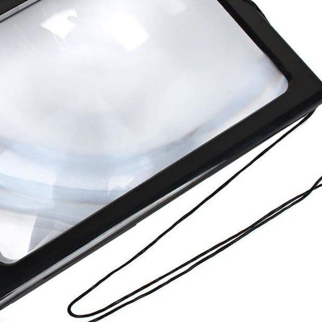 Лупа для чтения 3X Складная Без рук Большая лупа для страниц с 4 светодиодными лампами