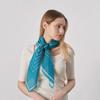 New Spring, Summer and Autumn Women's Retro Versatile Blue and White Little Whale Printing Decorative Square Scarf Tied Head Imitation Silk Scarf