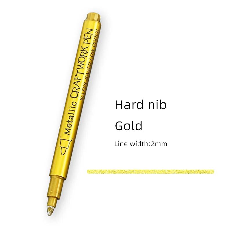 Золотисто-серебряный металлический маркер, водостойкая перманентная ручка-маркер для камня, кружки, керамики, стекла, принадлежности для самостоятельной покраски