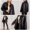 Genuine Lambskin Leather Casual Fashion Party Wear Stylish BLACK Women's Shirt